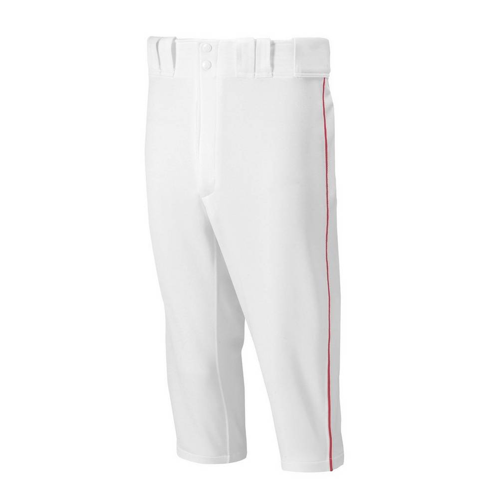 Mizuno Premier Short Piped Férfi Nadrág Fehér/Piros ABR305182